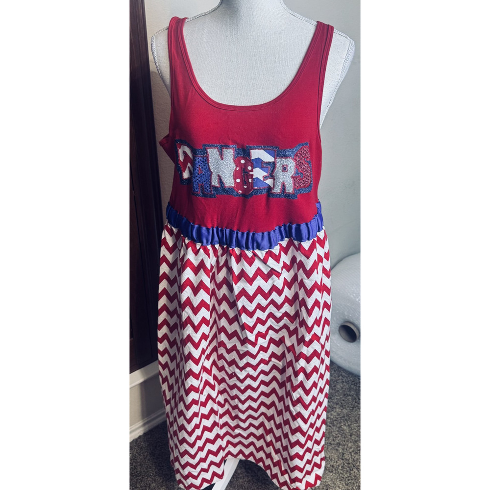 Texas Rangers Summer Dress Womens XXL 20 red white blue tank‎ sleeveless